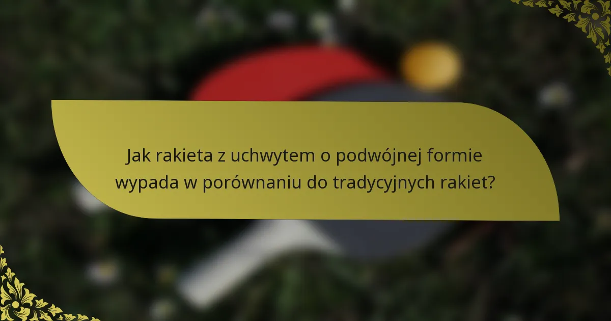 Jak rakieta z uchwytem o podwójnej formie wypada w porównaniu do tradycyjnych rakiet?