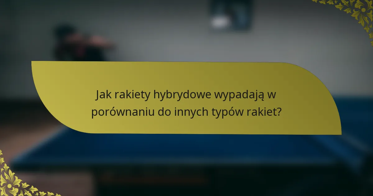 Jak rakiety hybrydowe wypadają w porównaniu do innych typów rakiet?